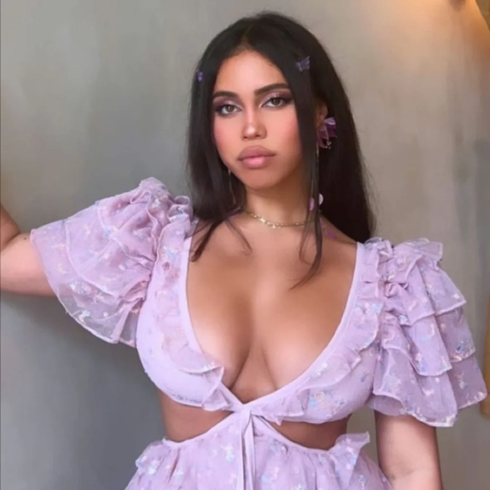 Rare For Love & Lemons Imani Hi-Low Dress in Lilac - Picture 5 of 15